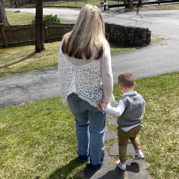 Free People bohemian loose lace ivory tank top Size M/L. - Picture 6 of 6
